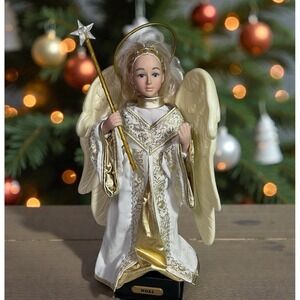 Holiday Creations Vtg 1993 Animated Musical Christmas Angel 17" blonde blue eyes